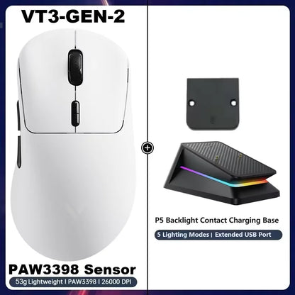 Rapoo VT3Pro GEN-1 Wireless Gaming Mouse 26,000 DPI, 8KHz Polling Rate, 59g Lightweight, 9 Programmable Buttons, PAW3398 Optical Sensor