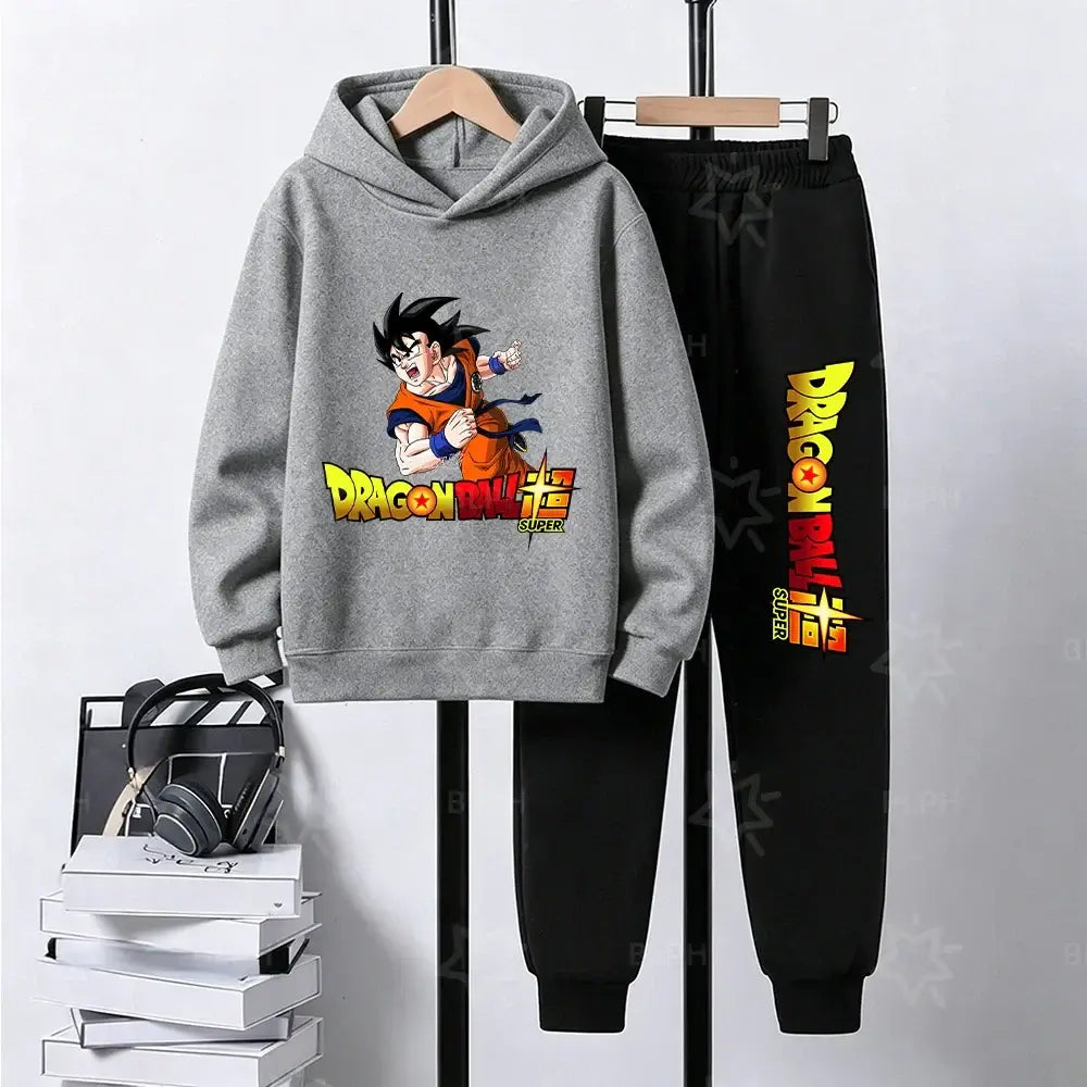 Dragon Ball Super Son Goku Printed Hooded Sweatshirt Suit Casual Loose Anime Streetwear Hoodie Pants 2 Piece Set for Men Boys, Produit gaming premium Fraquane