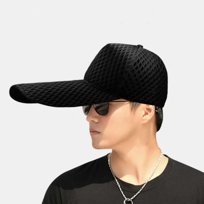 Quality 14cm Long Brim Sun Hat Big Size Large Head Baseball Caps Mesh Sunshade Oversize Trucker Cap Men