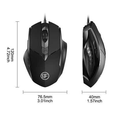BalanceFit USB Wired Mouse 7200 DPI Ergonomic Computer Mouse, 6-Button USB Wired Mouse for Laptop, PC, Desktop, Office & Gaming
