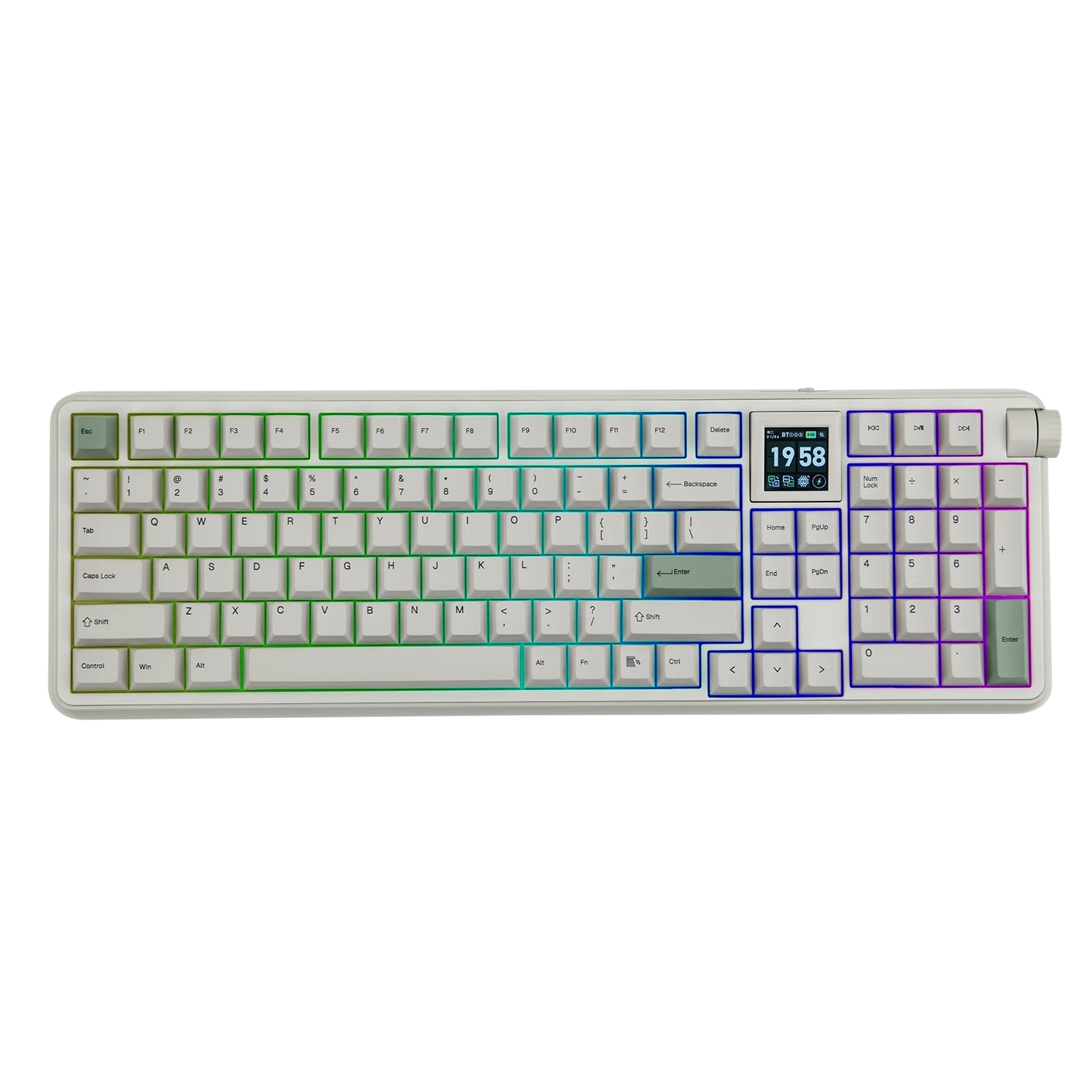 EPOMAKER RT100 PRO 100% ANSI US Layout Gasket Wired/Bluetooth/2.4Ghz Wireless Mechanical Keyboard 1.54” Screen & Volume Knob