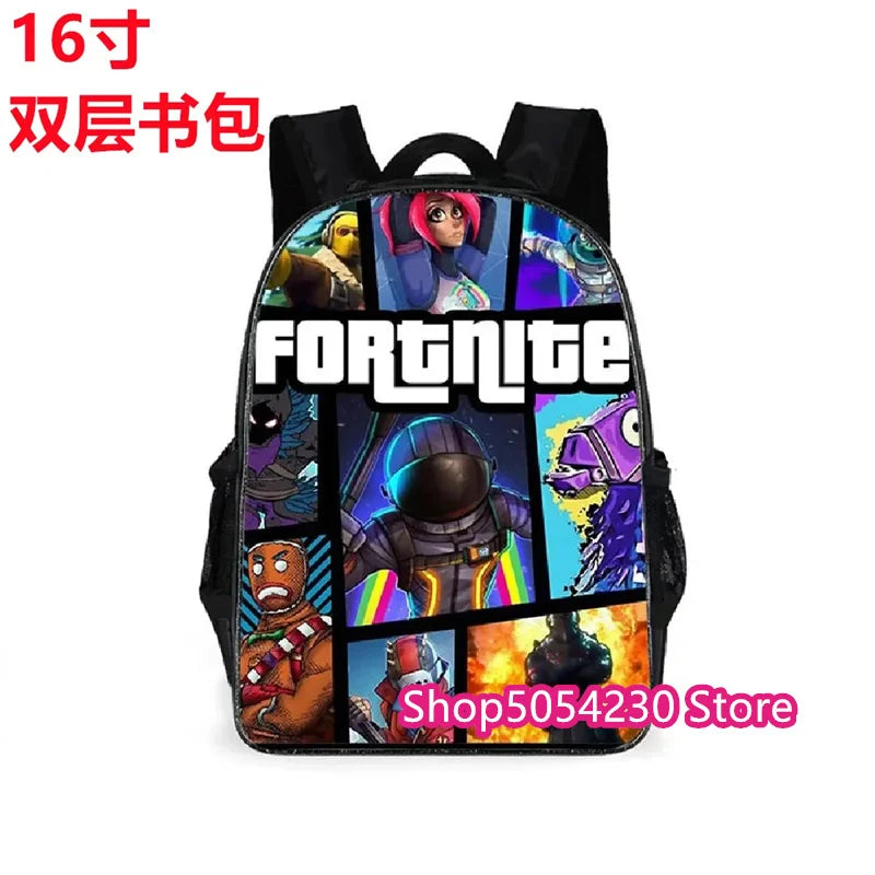 Mochila Fortnited 3PCS para Rapazes, Victory Game, 16 Polegadas, Resistente à Água, Mochila Pré-Escolar, Mochilas Escolares Fixes para o Ensino Básico