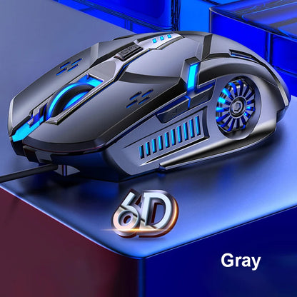 Ενσύρματο Gaming Ποντίκι G5 με Πολύχρωμο Οπίσθιο Φωτισμό, 6 Κουμπιά, Αθόρυβη Λειτουργία, 4 Ταχύτητες, 3200 DPI, RGB Gaming Mouse για Υπολογιστή και Laptop