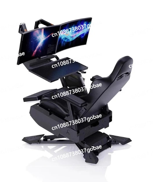 Luxury Gaming Cockpit Chair Multi Functional Office Computer Chair with Adjustable Desk, Ergonomic Long Sitting Gaming Workstation Seat