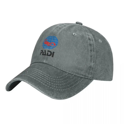 Scuba Driver Padi Washed Baseball Cap Popular Logo Vintage Trucker Hat Summer Unisex-Teens Kpop Design Snapback Cap