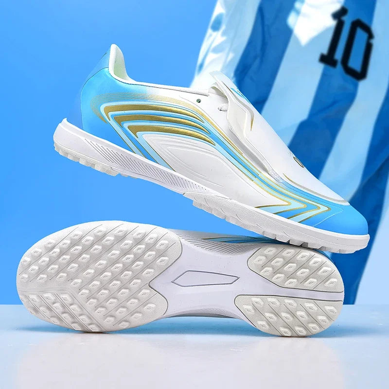 Nouvelles chaussures de football pour hommes, baskets de futsal, crampons de haute qualité, antidérapantes, chaussures de football d'intérieur, pour terrain synthétique, best-seller, montantes, pour extérieur