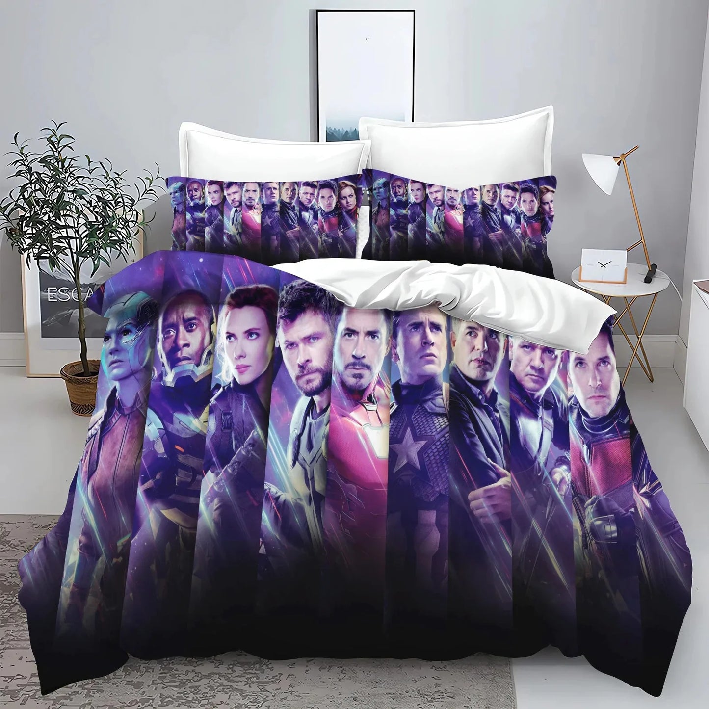 The Avengers Hero Duvet Cover Pillowcase Bedding Set Adult Boy Girl Bedroom Decoration Children Single Double Large Size