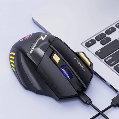 Ratón gaming inalámbrico USB IMICE GW-X7 3200DPI de doble modo, recargable, 7 teclas, 2.4Ghz, silencioso, Bluetooth, LED de respiración de 7 colores