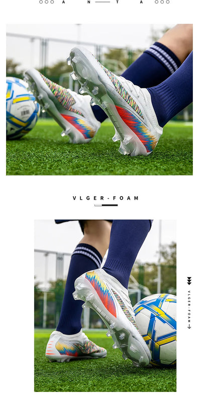 New Men's Football Boots Cleats Shoes Soccer Long Spikes FG Ultralight Training Soccer Shoes Non-Slip Outdoor Match Drop Shipping