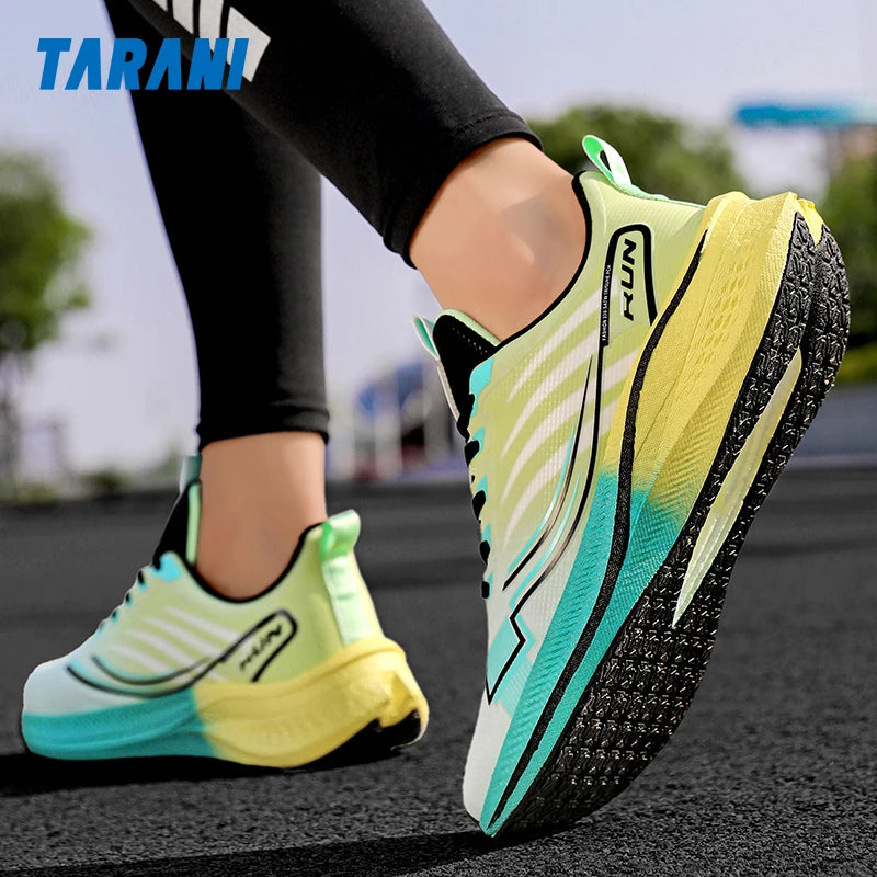 Men's Cushioning Running Shoes with Carbon Plate Marathon Women Lightweight Casual Sneakers for Jogging Workout Fitness Exercise