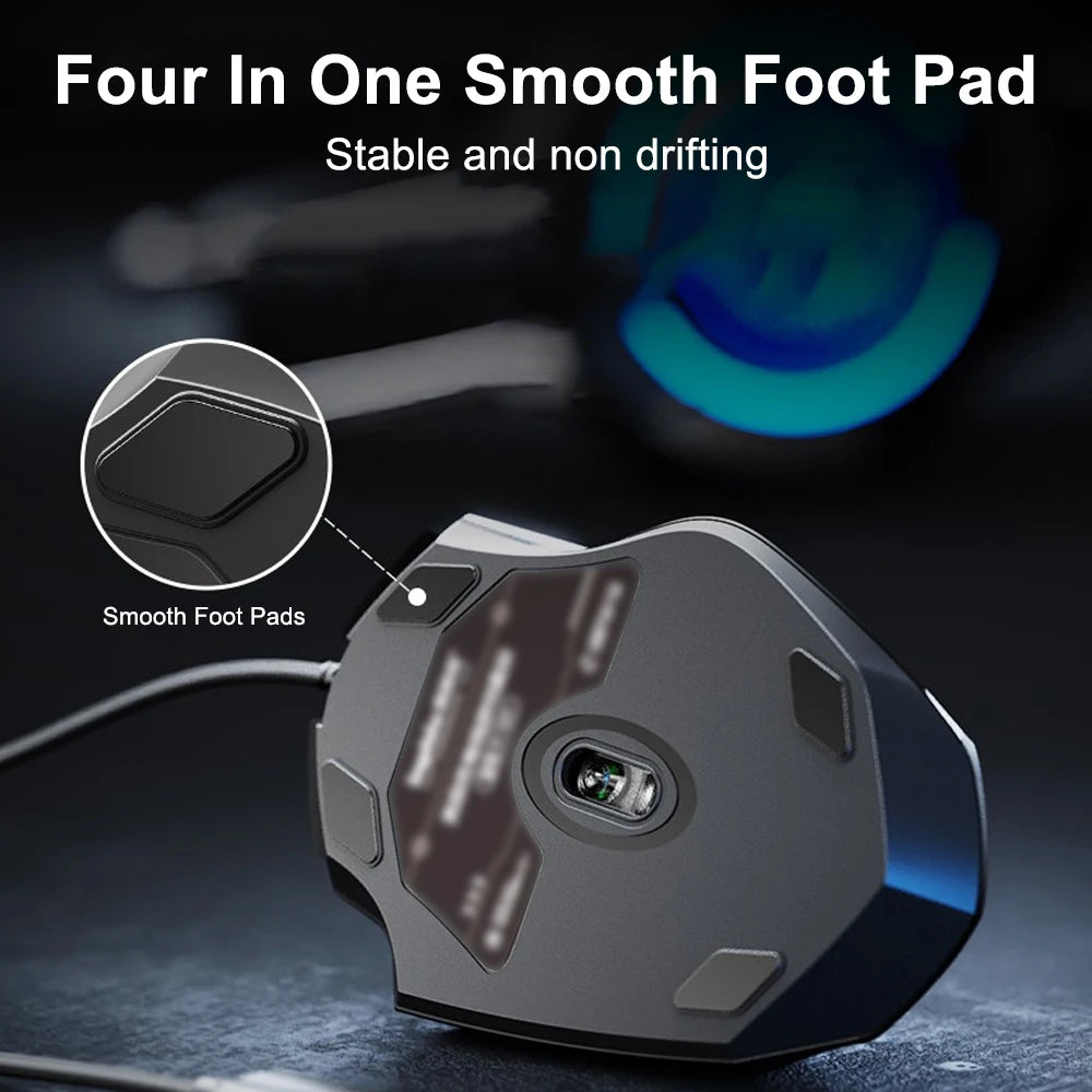 BalanceFit USB Wired Mouse 7200 DPI Ergonomic Computer Mouse, 6-Button USB Wired Mouse for Laptop, PC, Desktop, Office & Gaming