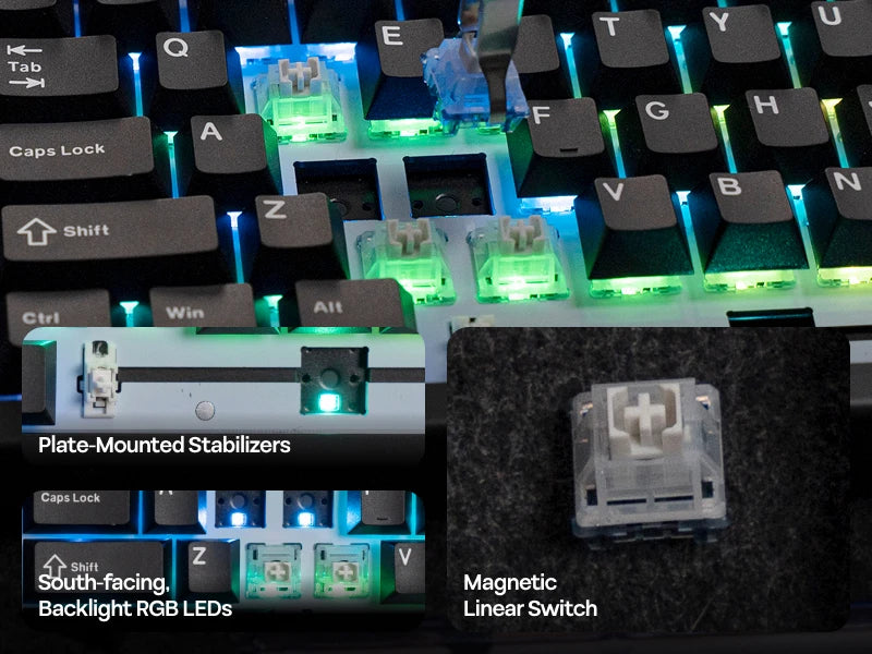 EPOMAKER HE80 75% US QWERTY Layout Hot-Swap Creamy Gasket Wired Hall Effect Magnetic Mechanical Keyboard DKS SOCD for PC/Mac