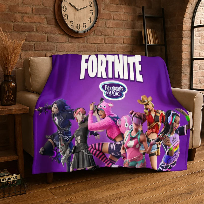 Cobertor de flanela Cartoon F-Fortnite para gamers, macio e quente, para quarto, sala de estar, cama, viagens, campismo, piquenique e oferta