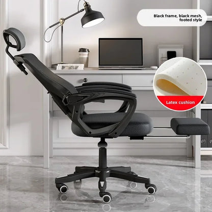 Chaise de jeu ergonomique pour ordinateur, avec dossier inclinable et hauteur réglable, idéale pour les étudiants, les dortoirs et les bureaux à domicile.