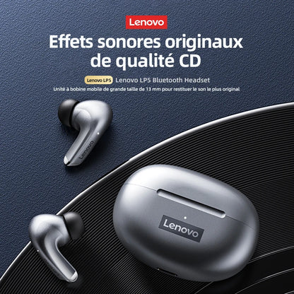 Lenovo LP5 TWS Wireless Bluetooth Earphones with Mic, Lenovo LP5 Gaming Earbuds Bluetooth 5.3 Headphones, Noise Cancelling Sports Earbuds with HD Calls & Charging Case