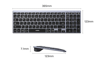 UGREEN Keyboard Wireless Bluetooth 5.0 2.4G Russian/Korean/EN 99 Keycaps For MacBook iPad PC Tablet USB C Rechargeable Keyboard