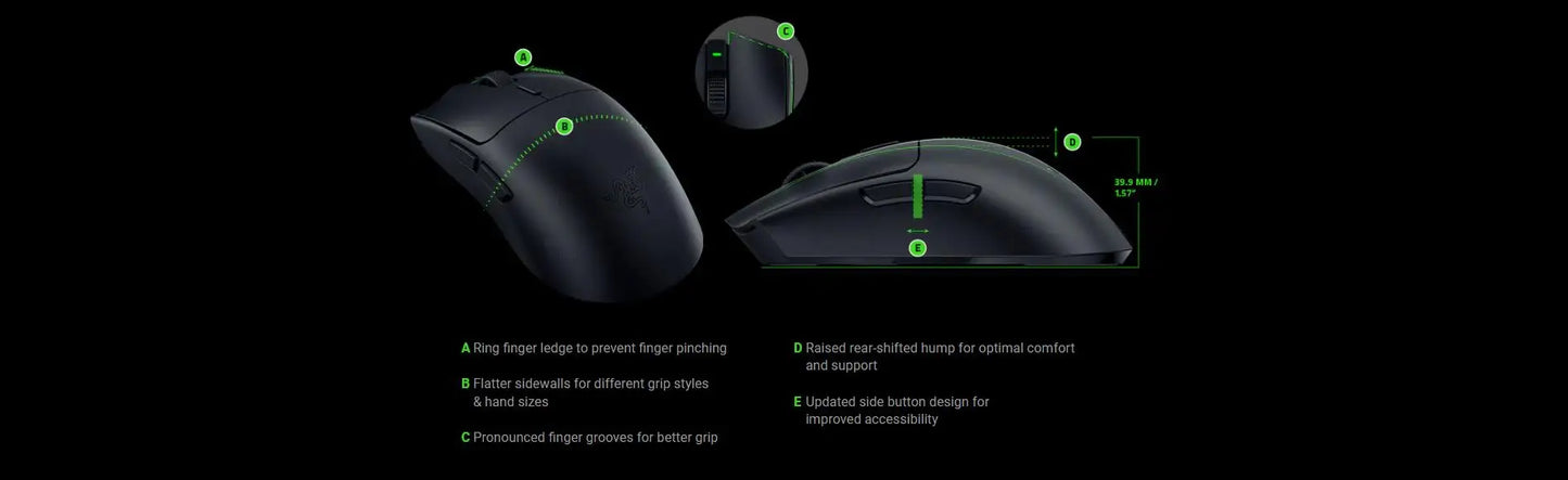 Razer Viper V3 HyperSpeed Wireless Esports Gaming Mouse with Focus Pro 30K Optical Sensor, Gen-2 Mechanical Switches, 6 Programmable Buttons, Lightweight Gaming Mouse