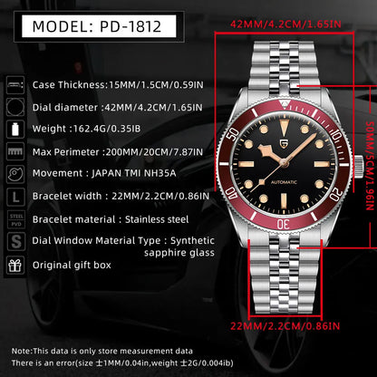 2026 New PAGANI DESIGN Men's Watches Top Luxury NH35 Mechanical Automatic Watch For Men AR Sapphire Mirror Luminous Men Gift