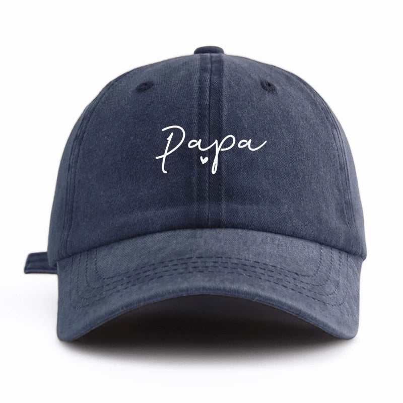 Casquette de baseball lavée à imprimé PAPA (1 pièce), classique, décontractée, rétro, ajustable, légère, protégeant du soleil, polyvalente, idéale pour la conduite et le quotidien