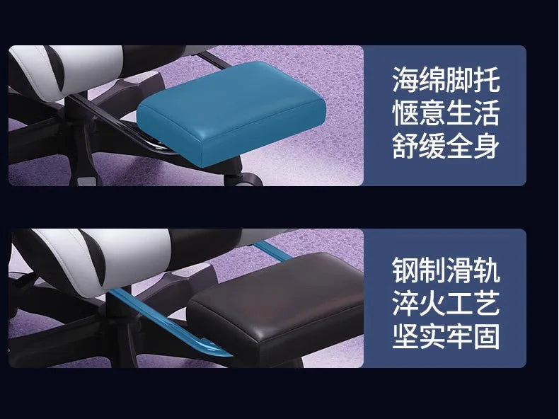Ergonomic Gaming Chair Comfortable Reclining Computer Chair with Adjustable Height, Footrest, Armrests, Racing Style Office Chair for Home & Office