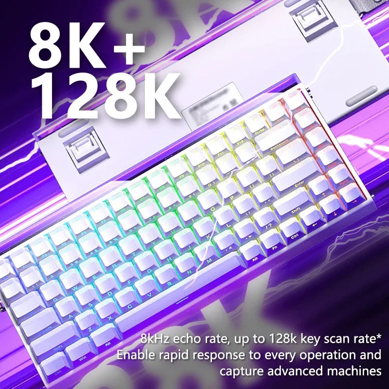 AULA HERO 84 HE Wired Mechanical Keyboard Music Rhythm RGB Gaming Keyboard 8K Return Magnetic Switch High Performance Keyboard