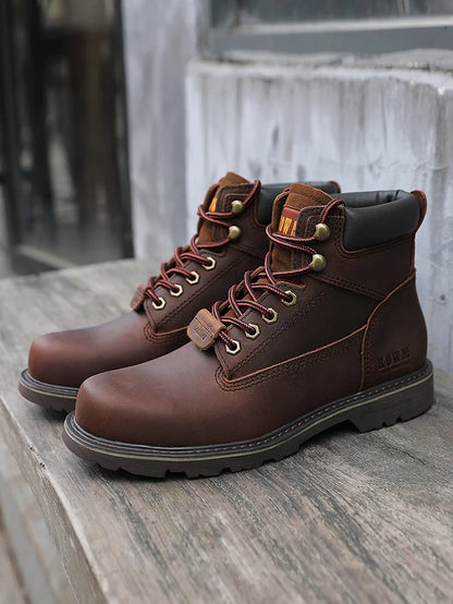 KOWM Scarpe da trekking da uomo in pelle bovina per attività all'aperto, impermeabili, tattiche, scarpe da deserto, stivali da caccia, stivali da neve, sneakers con pelliccia, scarpe da trekking da donna