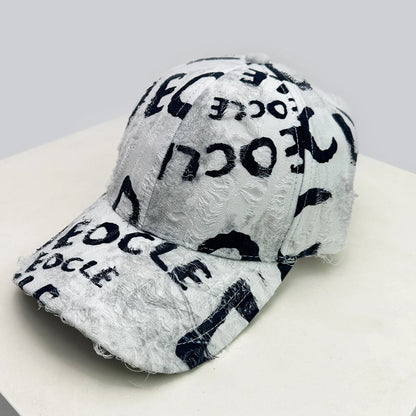 New Unisex American Vintage Letter Personal Baseball Hats Breathable Broken Style Sunshade Peaked Caps Versatile Fashion Street