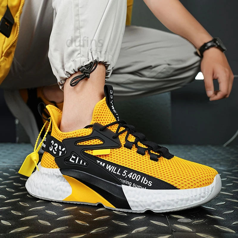 Zapatillas nuevas para hombre, deportivas, ligeras, informales, de moda, para correr, elásticas, de ocio, de malla, de verano, deportivas, de tenis, para hombre, para caminar, talla