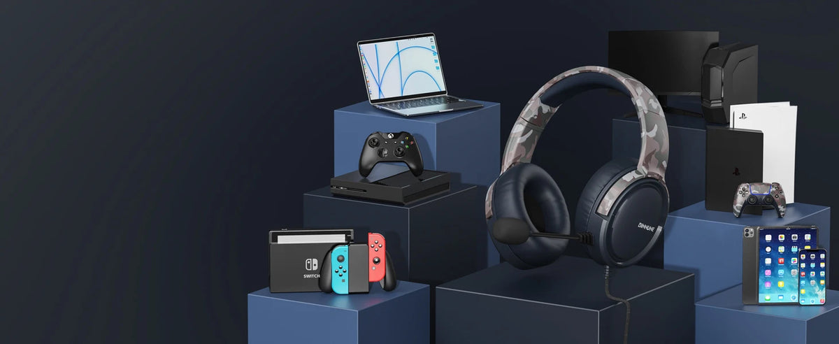 Casque de jeu avec micro pour PC, PS5, PS4, Xbox One, Switch, casque filaire pour gamer, casque supra-auriculaire