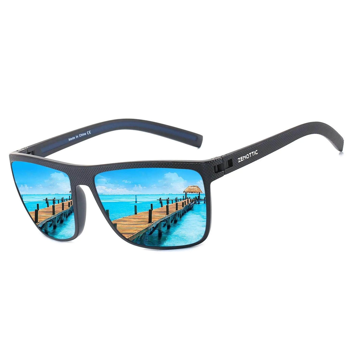 ZENOTTIC Polarized Sunglasses for Men Shades Lightweight TR90 Frame UV400 Protection Square Outdoor Trave Driving Sun Glasses