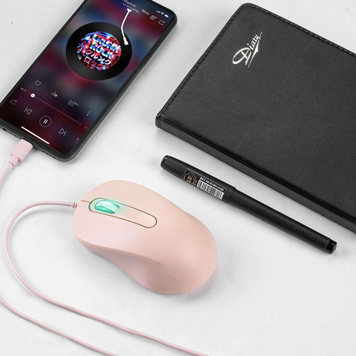 Silent 3D USB-C Wired Mouse, Ergonomic Optical Mouse 1000 DPI for PC, Laptop, MacBook, Tablet & Phone, Silent USB-C Computer Mouse for Windows, macOS & Android