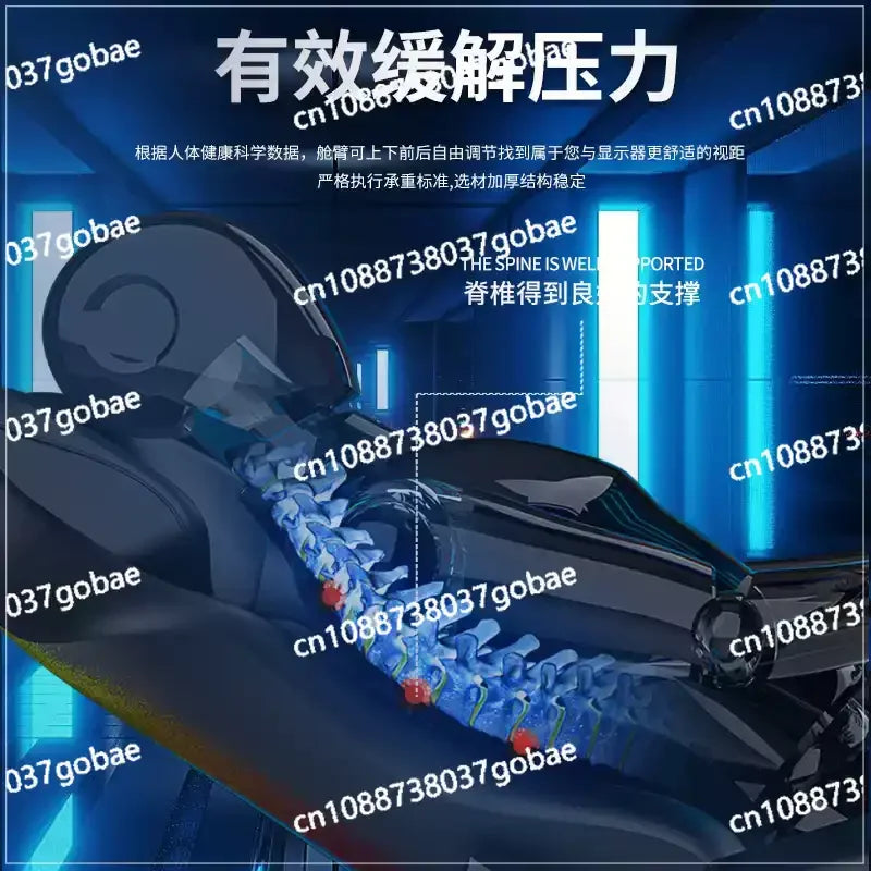 Luxury Gaming Cockpit Chair Multi Functional Office Computer Chair with Adjustable Desk, Ergonomic Long Sitting Gaming Workstation Seat