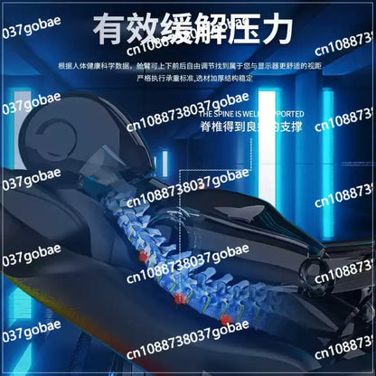 Luxury Gaming Cockpit Chair Multi Functional Office Computer Chair with Adjustable Desk, Ergonomic Long Sitting Gaming Workstation Seat