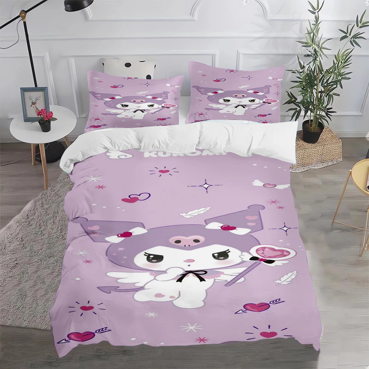 Kuromi Duvet Cover Cute Pillowcase Bedding Set Adult Boy Girl Bedroom Decoration Children Gift Single Double Large Size
