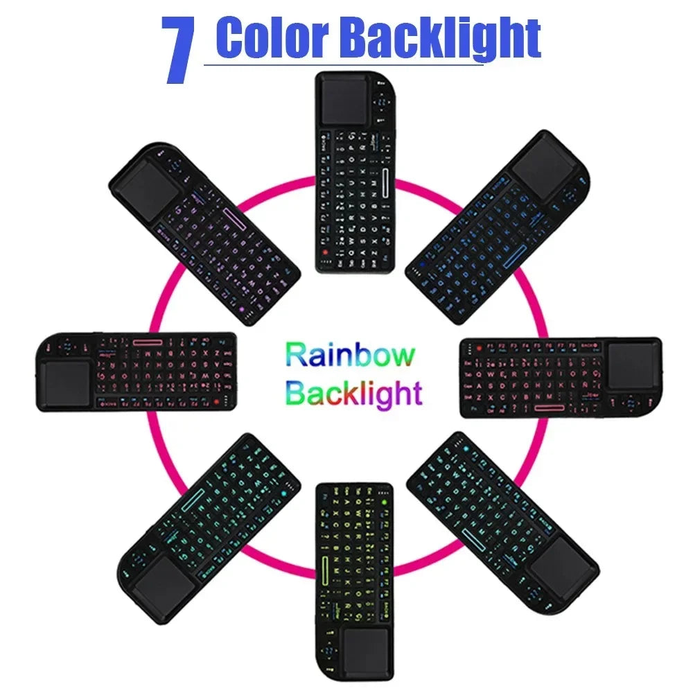 A8 Mini Wireless Keyboard 2.4G RF Backlit Touchpad Russian English Keyboard For MacBook iPad PC Tablet USBRechargeable Air Mouse