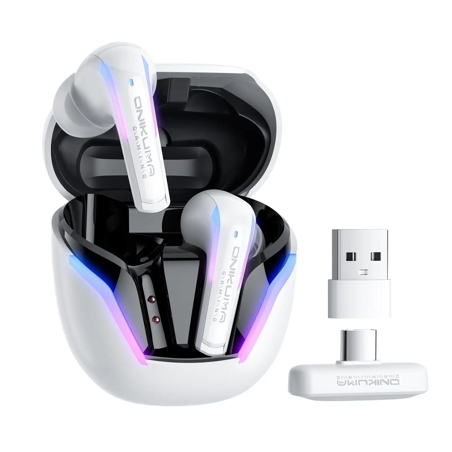 ONIKUMA T27 Wireless Earbuds Dual-mode Headset Independent Connection  with Touch Control 2.4Ghz Low Latency Stereo Bluetooth