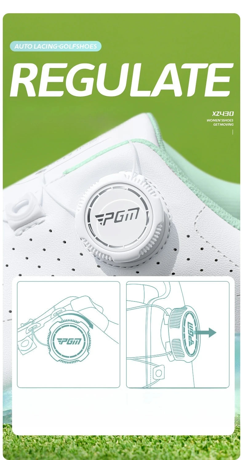 PGM Women Golf Shoes Summer Heat Dissipation Breathable Holes High Elasticity Height Outdoor Sports Sneakers XZ430