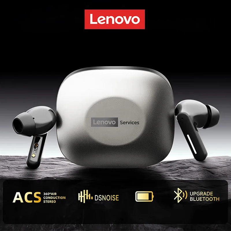 Lenovo LE209 Gaming Headset Wireless Bluetooth 6.0 Earbuds with ANC Noise Reduction, 35H Battery Life Sports Earphones, Waterproof Low Latency Gaming Headphones