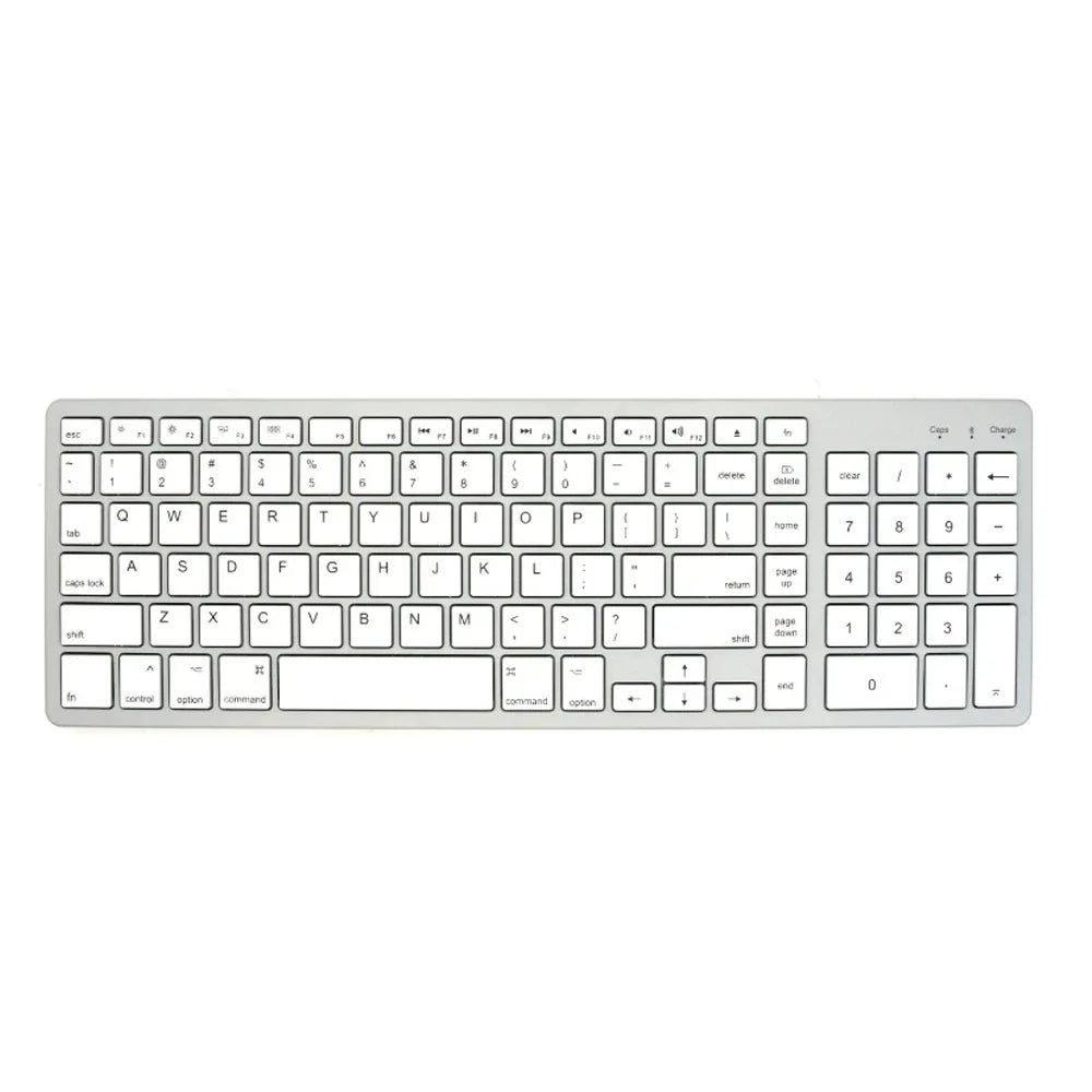 Teclado inalámbrico de doble modo Bluetooth 5.0 y 2,4 GHz, recargable, con 102 teclas; teclado inalámbrico multidispositivo para MacBook, ordenador portátil, tableta y PC