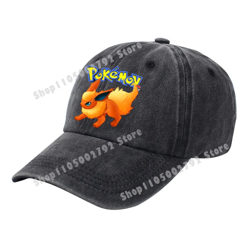 Pokémonové baseballové čepice Pikachu Kawaii Anime postavičky Sluneční klobouky Letní outdoorové sluneční klobouky pro rodiče a děti Módní kšiltovka s kachním jazykem Dárek
