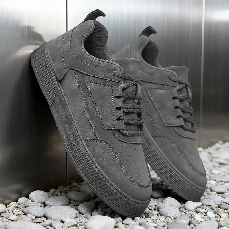 Leder-Freizeitsneaker für Herren – stilvolle Low-Top-Schnürschuhe für den Alltag und die Street-Fashion