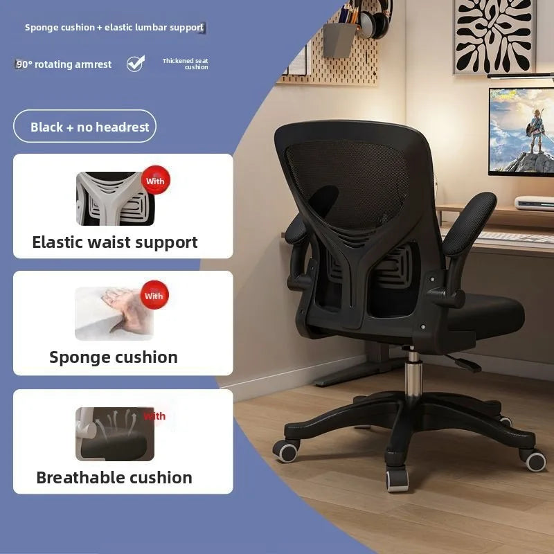 Ergonomic Gaming Chair for Office & Dorm, Comfortable Computer Desk Chair with Cushioned Seat, Adjustable Height Gaming Chair for Long Hours
