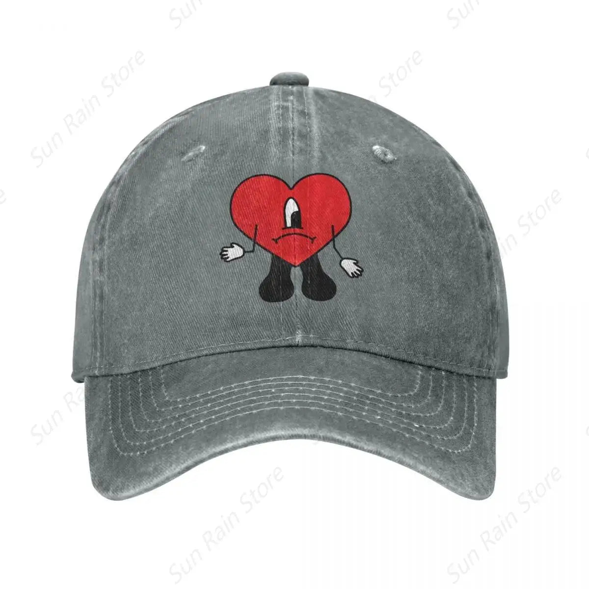 Cappellino da baseball in denim Bad Bunny con chiusura a scatto per uomo - Cappellino musicale "Un Verano Sin Ti" - Estate/Autunno - Stile vintage