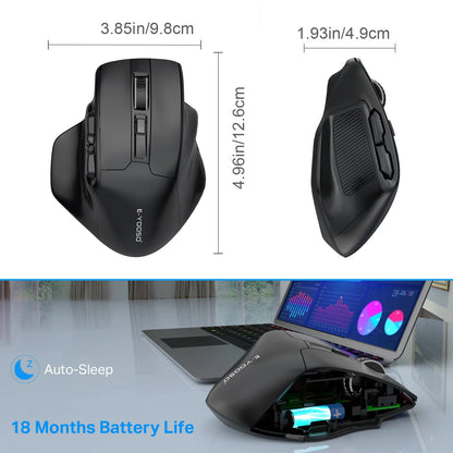 E-YOOSO X-31 Wireless Mouse 2.4G Ergonomic Mouse, 4800 DPI Optical Gaming & Office Mouse for PC, Laptop, MacBook & Notebook
