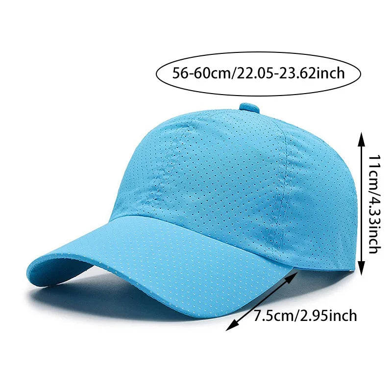 Snel drogende zonnepet voor dames, casual sportpet voor heren, grote maat baseballpet, 60-65 cm, verstelbare zonneklep, pet met klep