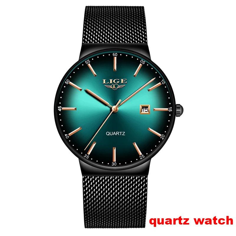 Pánské mechanické náramkové hodinky s automatickým nátahem LIGE – luxusní hodinky nejvyšší třídy s tourbillonem, elegantní a vodotěsný model, ideální pro práci i formální příležitosti.