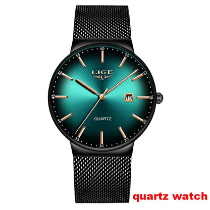 Pánské mechanické náramkové hodinky s automatickým nátahem LIGE – luxusní hodinky nejvyšší třídy s tourbillonem, elegantní a vodotěsný model, ideální pro práci i formální příležitosti.