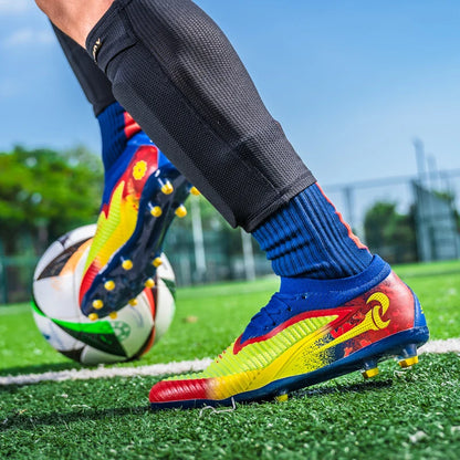 Męskie buty piłkarskie do sportu na świeżym powietrzu dla chłopców, z długimi kolcami, antypoślizgowe, oddychające, do meczów i treningów, buty piłkarskie dla dorosłych, wygodne
