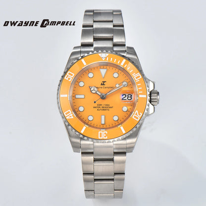 DWAYNE CAMPBELL Top Luxury NH35 Men's Automatic Mechanical Watch Waterproof Luminous Sapphire Glass Classic Business Wristwatch