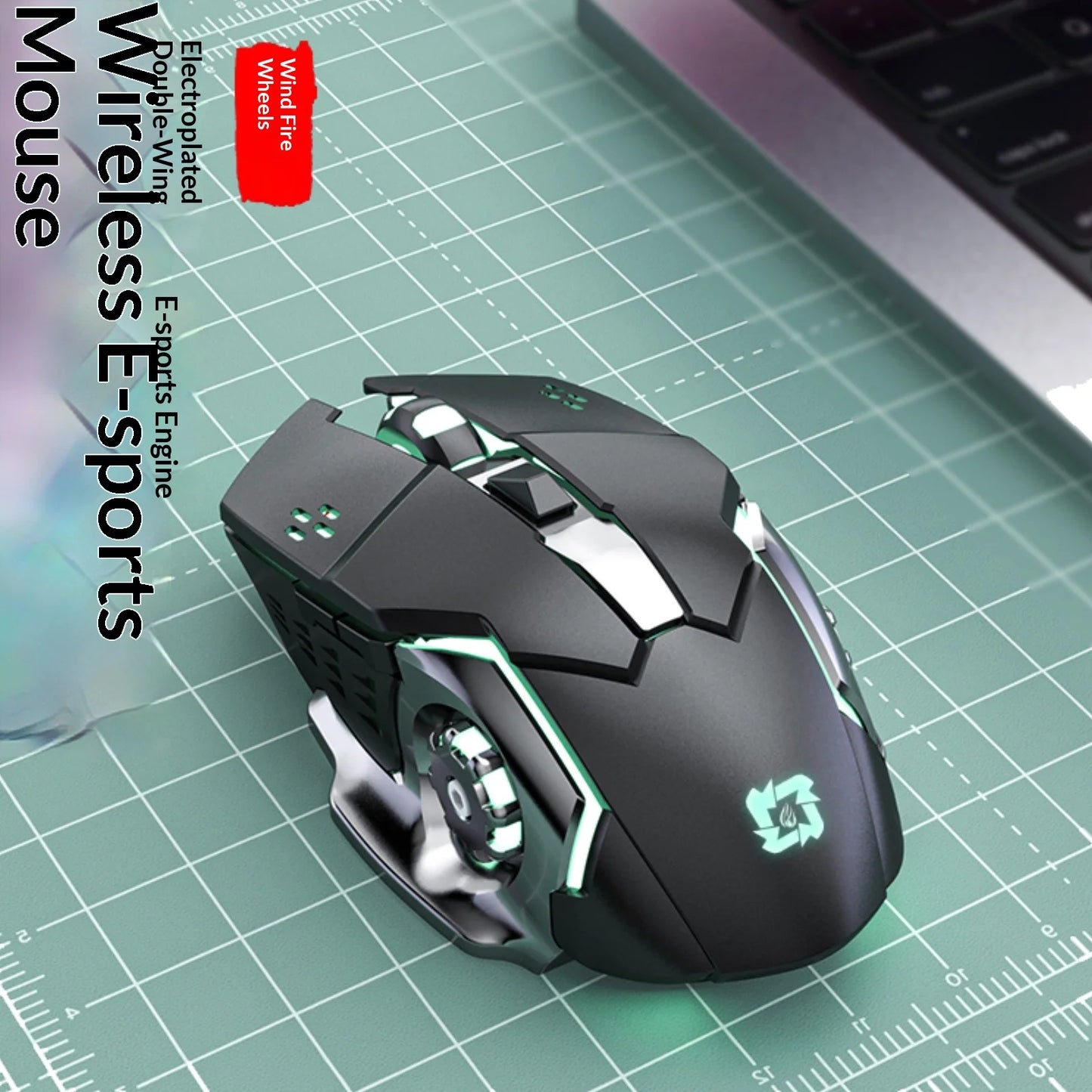Wireless Mouse Silent Rechargeable Bluetooth Mouse, Type-C Dual Mode 2.4G Wireless Mouse, Ergonomic RGB Wireless Mouse for Laptop, PC, Office & Gaming